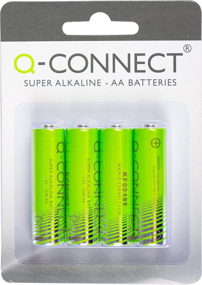 Q-CONNECT batterij | alkaline | AA | blister van 4 stuks