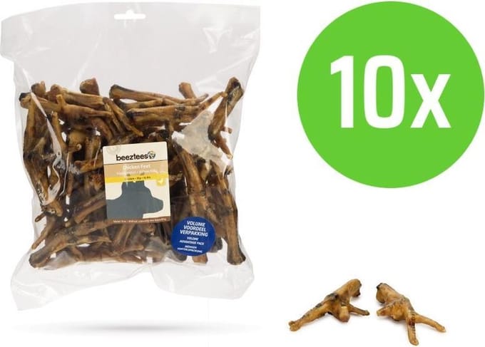 Beeztees Kippenpoten - 620 gram - hondensnack - 10 Zakken