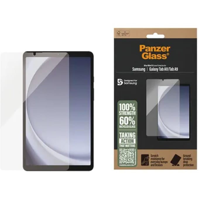 PanzerGlass Ultra Wide Fit Screenprotector geschikt voor Samsung Galaxy Tab A11 / A9 8.7 inch