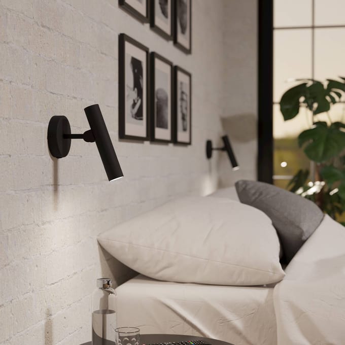 EGLO LED wandlamp Almudaina, zwart, breedte 11 cm, staal