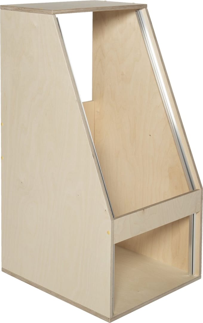 MUSIC STORE Siderack 17+6 HE berk MP bouwpakket, unlackiert, schr/ger - Studio racks