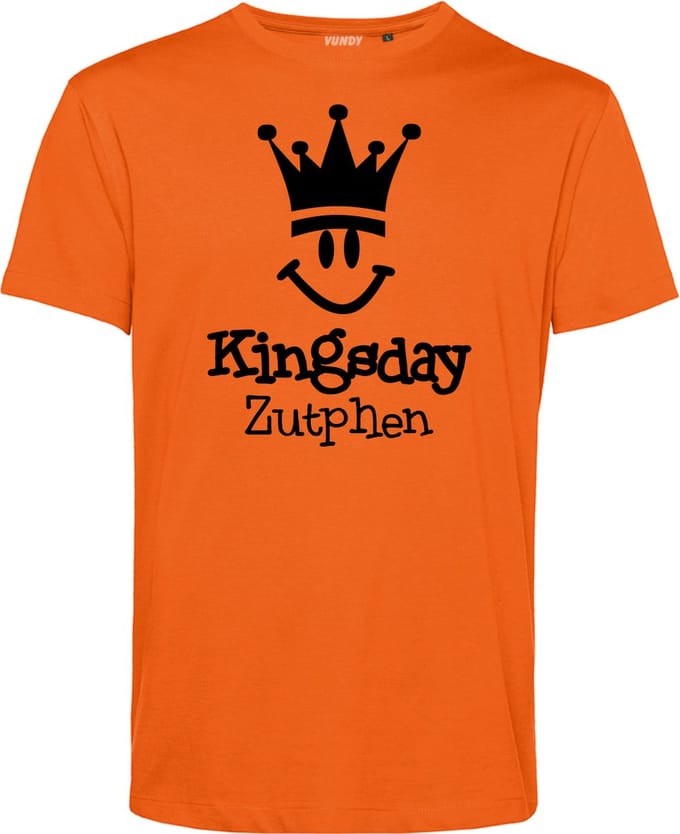 T-shirt Zutphen Smiley | Oranje | maat M