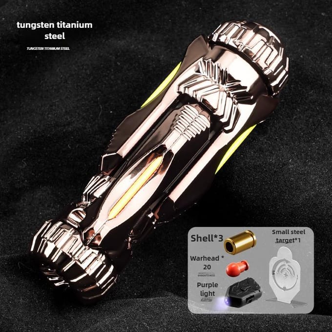 One Touch Vuuruitwerper Legering Mini Speelgoedpistool met Doelwit 20 Plastic Kogels Fidget Spinner Stressverlichtend Speelgoed Jongens Cadeaus white