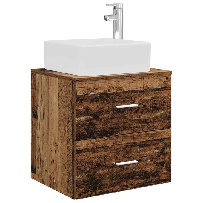 vidaXL - Wandgemonteerde - wastafel - van - een - meubel - Oud - hout