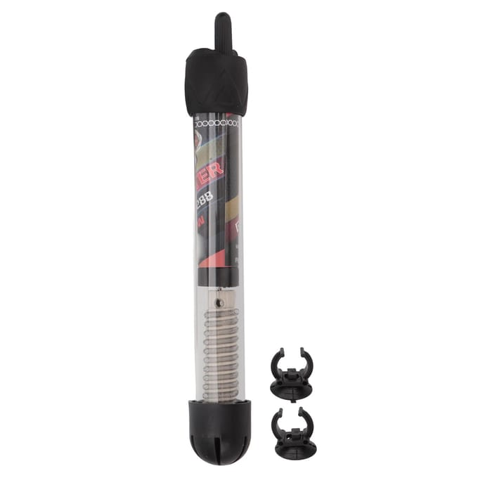Aquariumverwarming Regelbaar IPX8 Waterdicht Dompelbaar Thermostaatverwarming met Zuignappen voor Vissen black