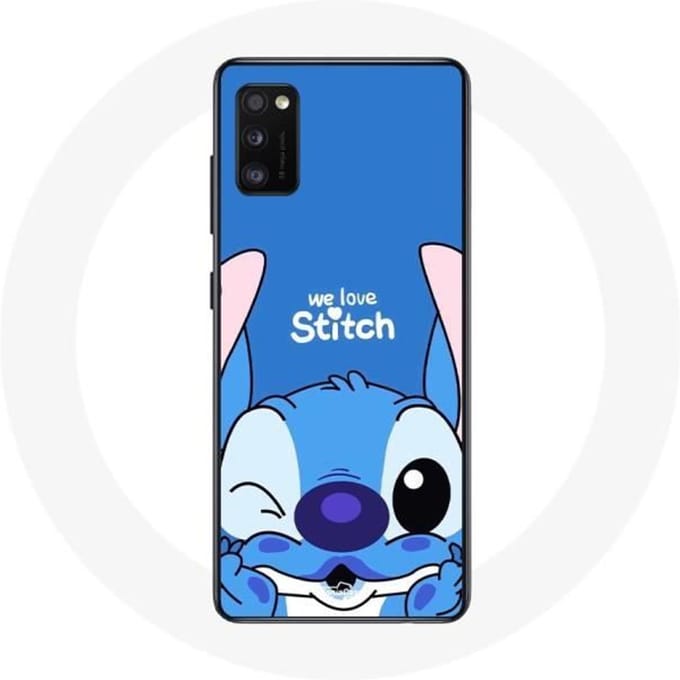 Coque - Samsung - Galaxy A41 - Stitch mignon - Souple - Protection enfant bleu