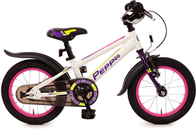 Bachtenkirch kinderfiets Pepp, 14 inch, wit / violet