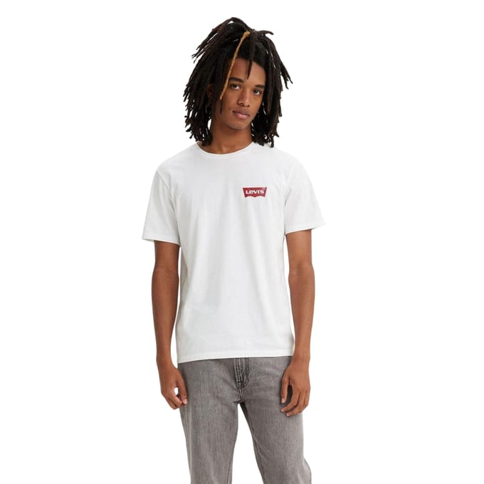 Levis Heren-T-shirt met logo en ronde hals (set van 2) (Wit)