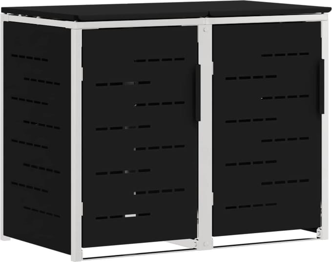 vidaXL - Containerombouw - for - 2 - Bins - 240L - Roestvrij - staal - Zwart