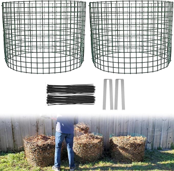 Compostbak Tuin - Compostvat Composteren - Afval Verwerken - Gegalvaniseerd Gaas - 60 cm - Zwart