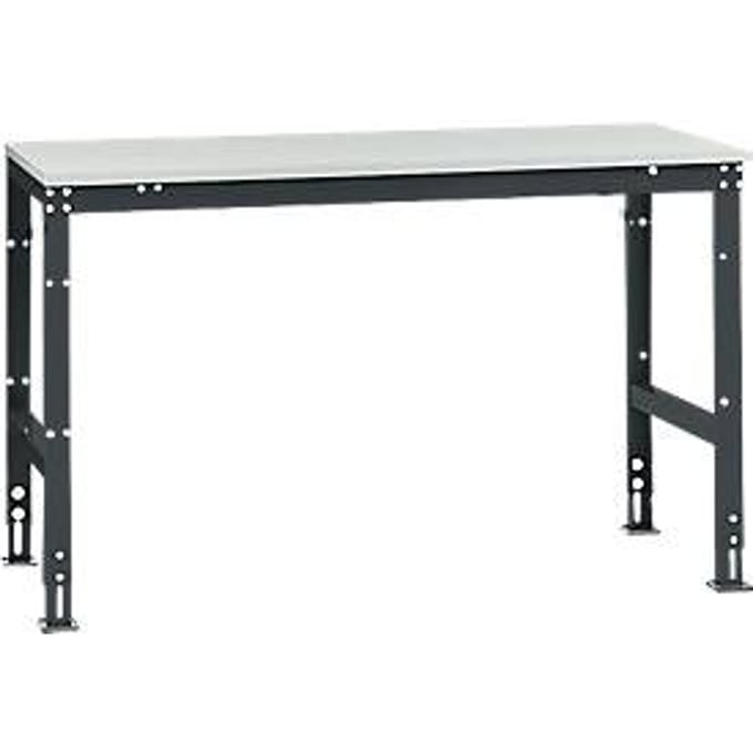 Manuflex basistafel UNIVERSAL Standaard, tafelblad melamine, 1500 x 800, antraciet