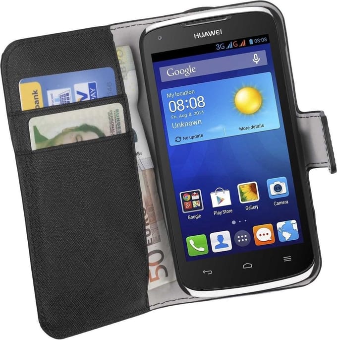 HC zwart booktype hoesje voor de Huawei Ascend Y540