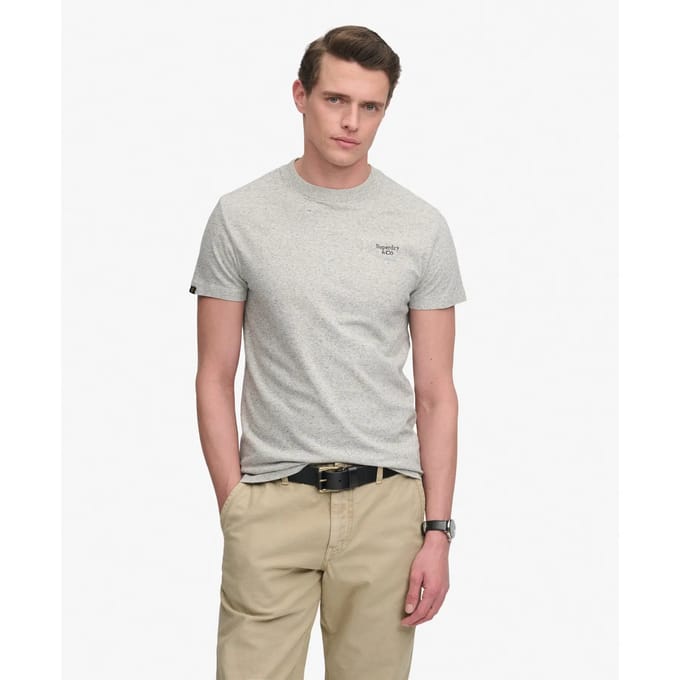 Superdry - Essential Serif Logo T-shirt Slanke Pasvorm - Heren - T-shirts