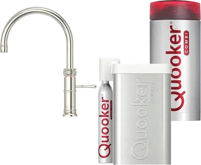 Quooker Classic Fusion Round - Combi+ - Cube - Nikkel Glans