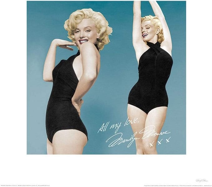 Kunstdruk Marilyn Monroe - All My Love 40x40cm