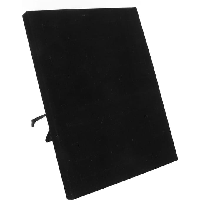Ring Display Houder 50 Sleuven Zwart Fluweel Frameloos Sieraden Organizer Lade voor Oorbel black