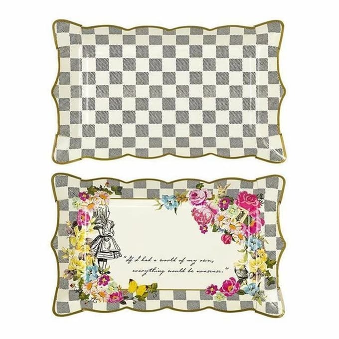 Talking tables Truly Alice 4 serveer schalen van karton in 2 prints 15 x 25 cm