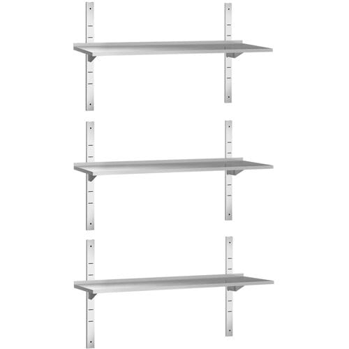 GGM Gastro 3-laags RVS wandschap PREMIUM - 1500x300mm zilver