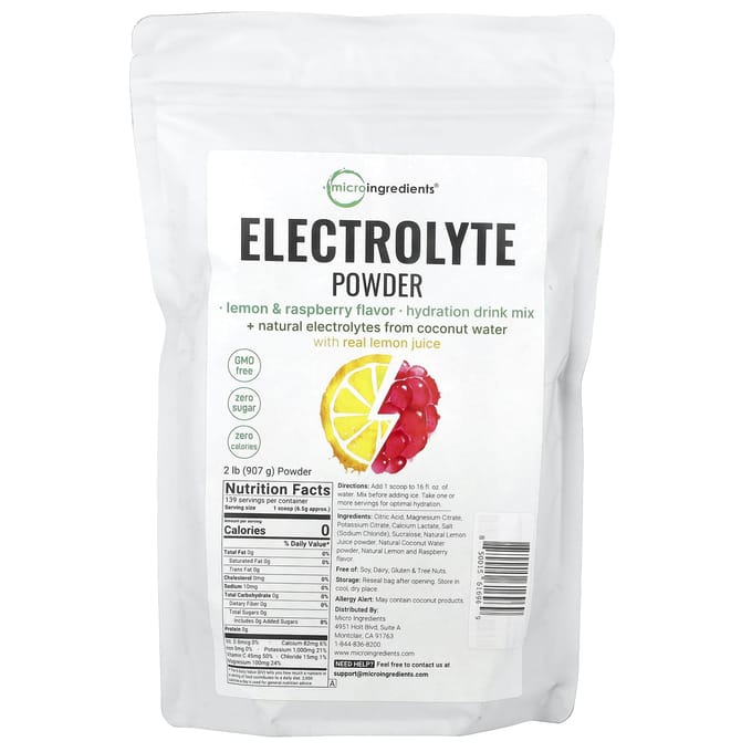 Poudre d'électrolytes, Citron & Framboise, 907G (2 lb)