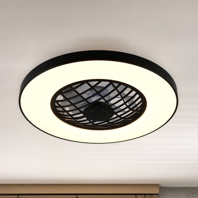 Reality Leuchten LED-ventilator Linköping stil CCT RGB afstandsbediening Luidspreker