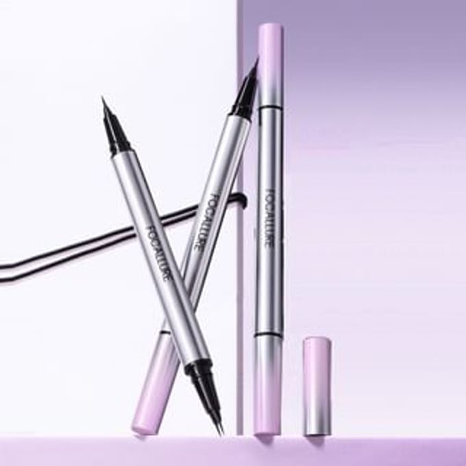 FOCALLURE - Duo Liquid Eyeline And Brow Pen - 2 Colors #BR01 Chocolate Brown - 0.4g