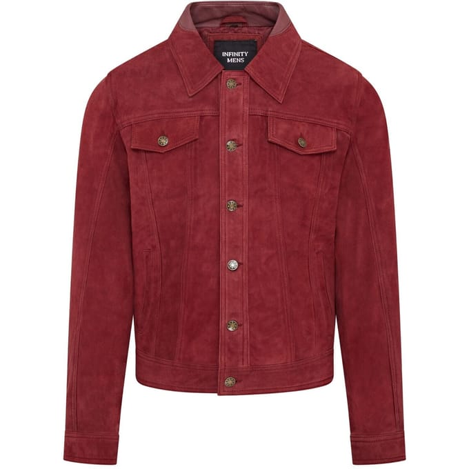 Heren Trucker Geit Su�de Westerse Leren Jeansjas - Yangon