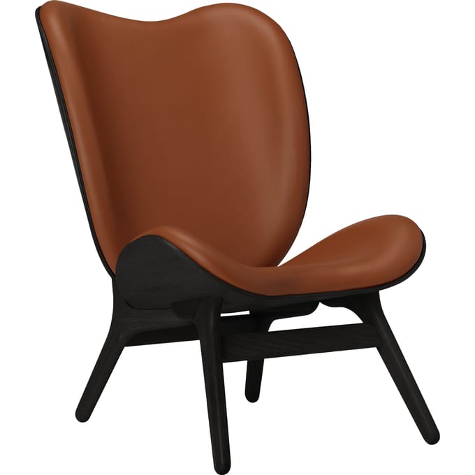 UMAGE A Conversation Piece Highback Fauteuil - eiken zwart - Leder Hope cognac