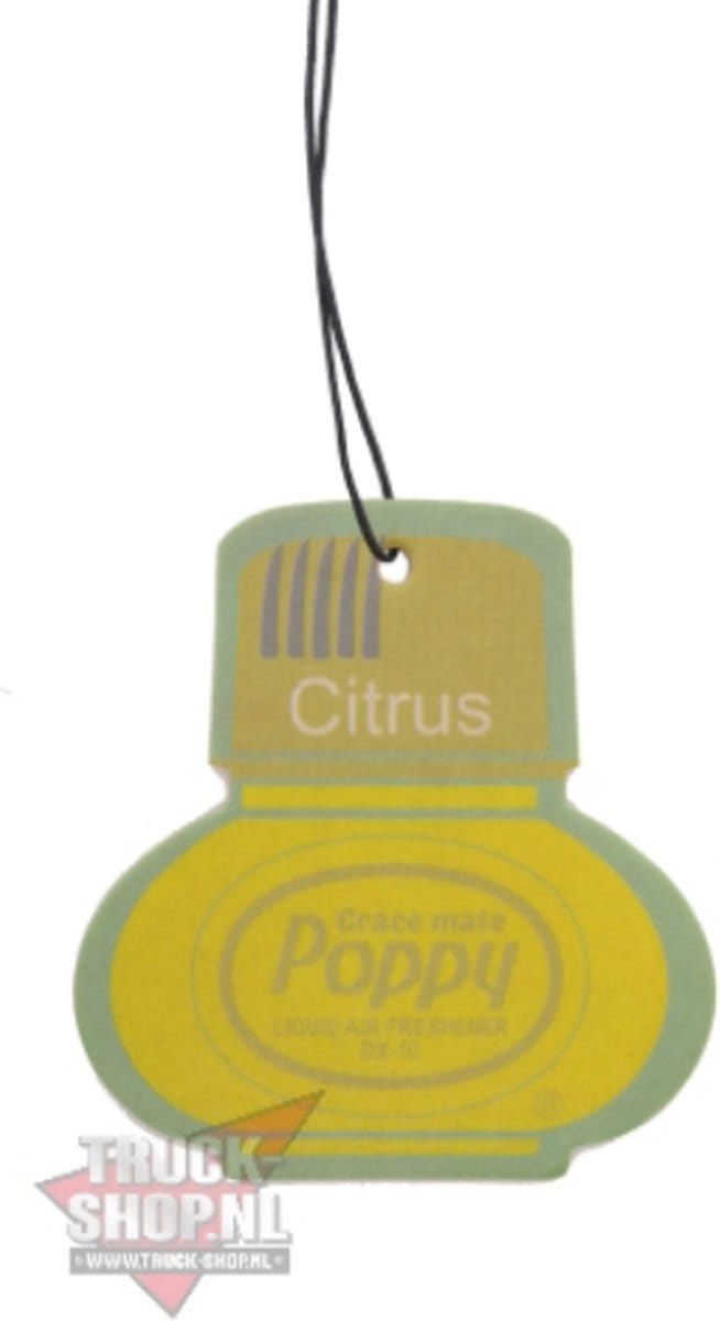 Poppy Grace Mate Classic Cardboard Car Airfreshener CITRUS