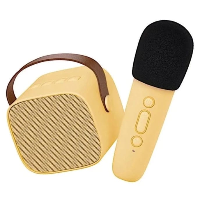 Lalarma Karaoke set - Bluetooth microfoon en luidspreker - Geel