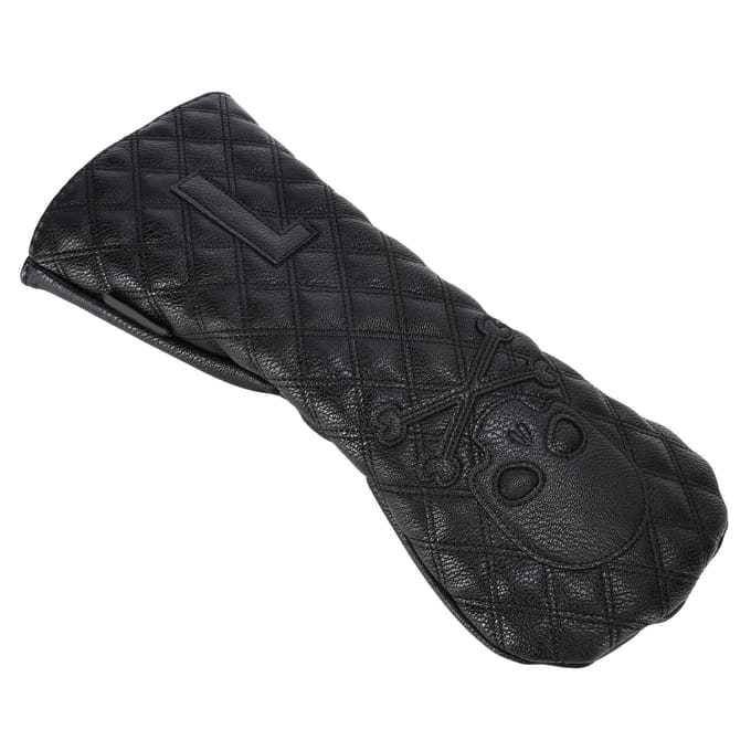 Couvre-tête de golf en cuir synthétique imperméable avec motif tête de mort black