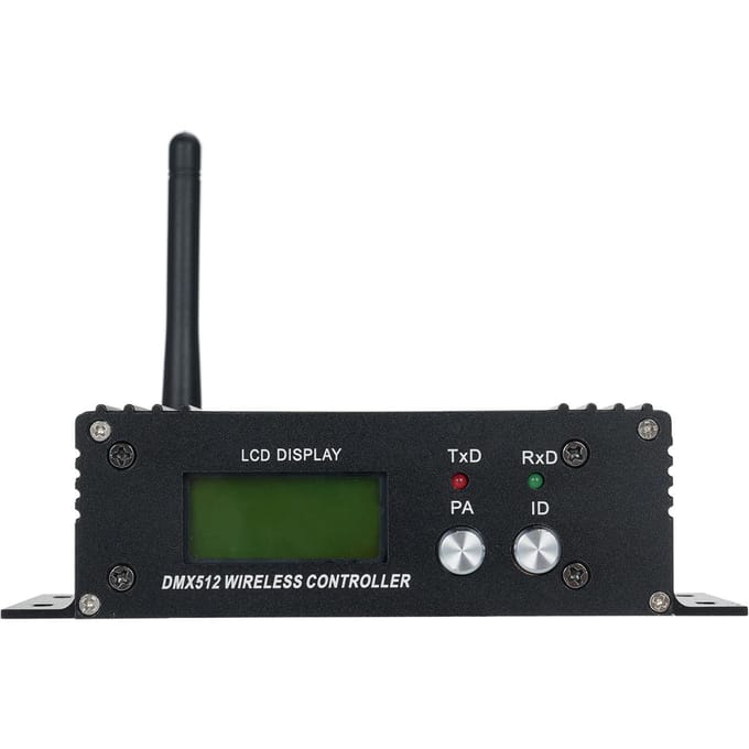 DMX 512 2.4G Draadloze Controller Zender Ontvanger LCD Scherm Vermogen Instelbaar Repeater US Plug black