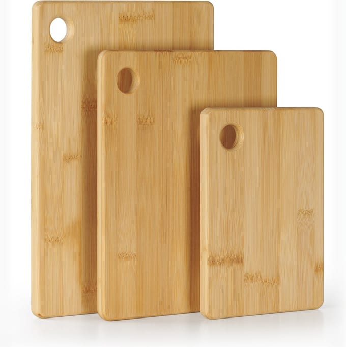 Blumtal Bamboe Snijplank - Set van 3 - Snijplank Bamboe - 100% Bamboe - met gat om op te hangen