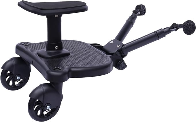 Meerijdplank Kinderwagen - Extra Plank - Samen Reizen - Universele Pasvorm - Tot 25 kg - Zwart