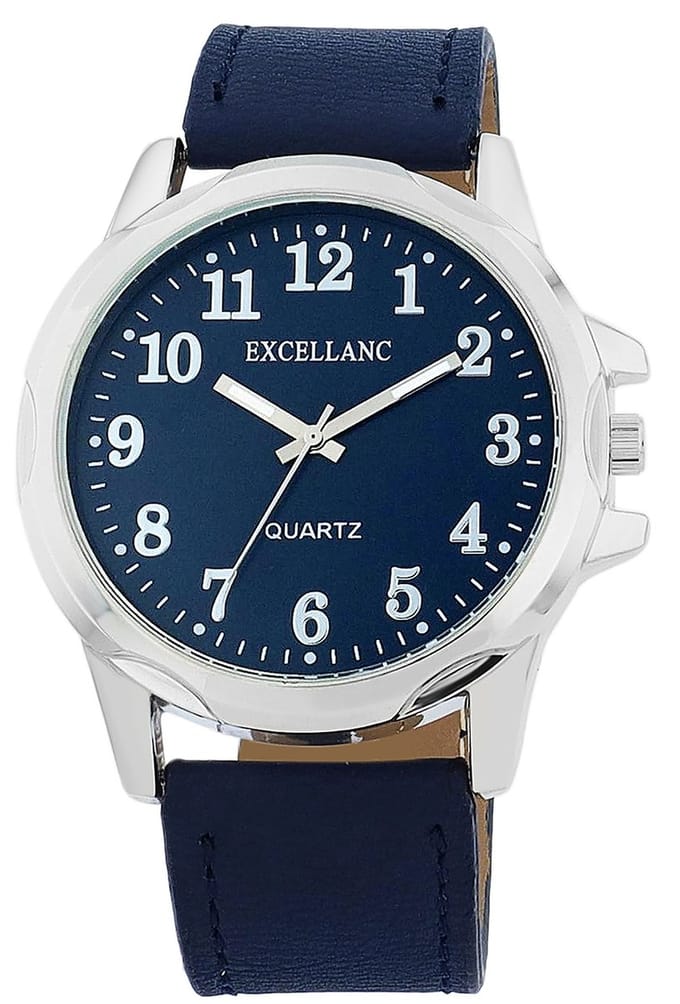 EXCELLANC Herenhorloge lederimitatie Mineralglas