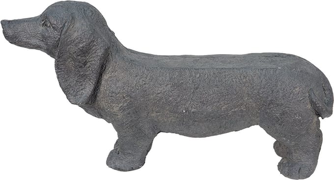 Clayre & Eef Beeld Hond 74x19x39 cm Grijs Magnesium (MGO)