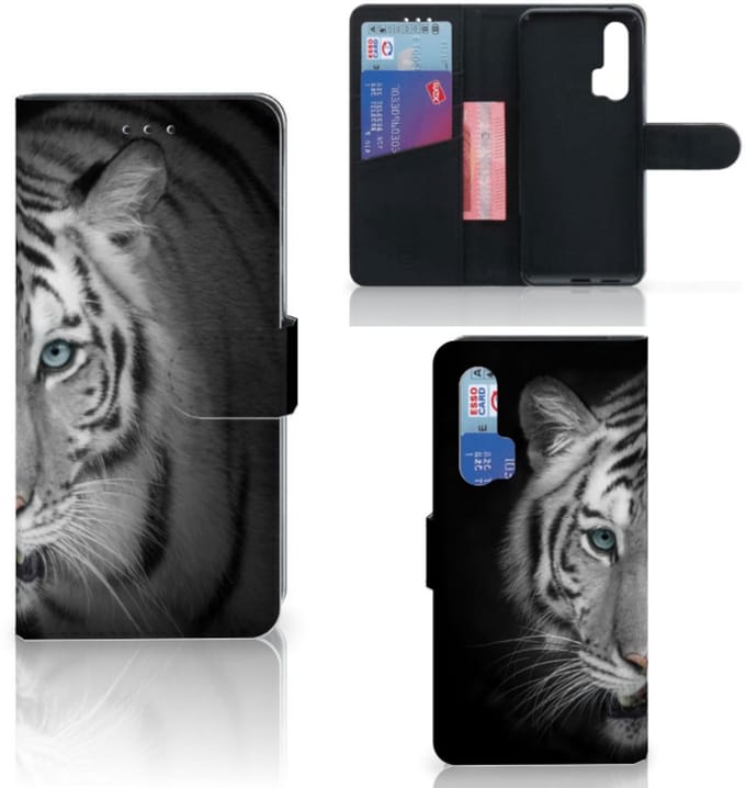 Honor 20 Pro Telefoonhoesje met Pasjes Tijger