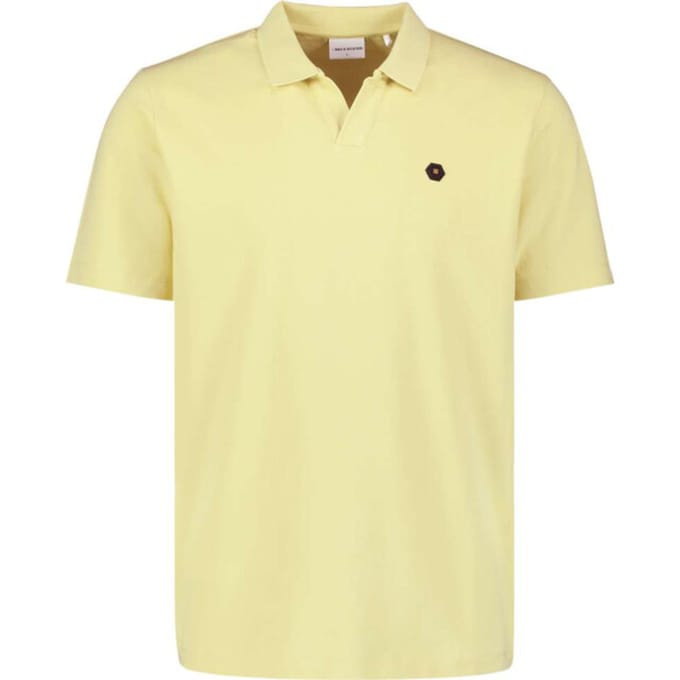 No Excess Polo short sleeve v-collar basic yellow