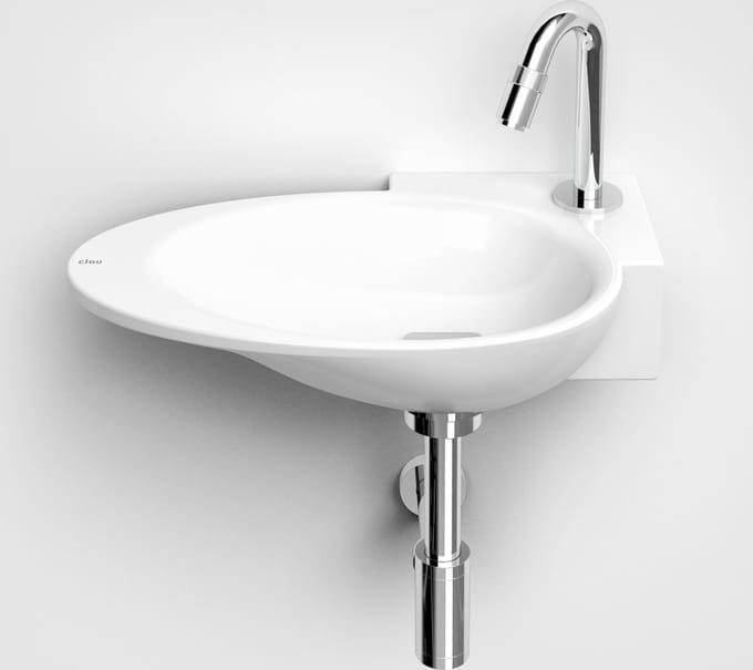 Clou First fonteinkom 38.8x24.6cm kraangat rechts Keramiek Wit