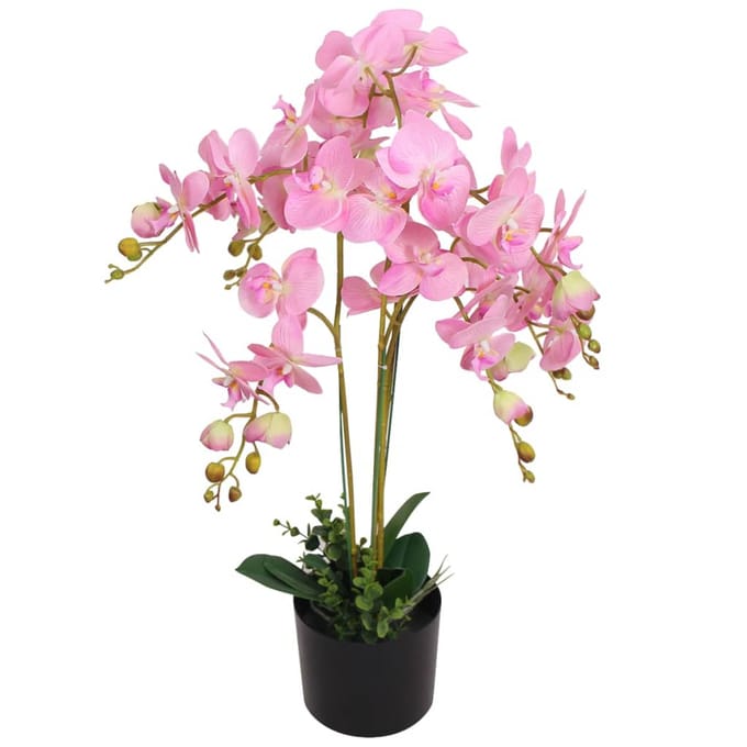 VIDAXL AORTA Kunstmatige Orchidee Plant met Pot - 75 cm, Roze