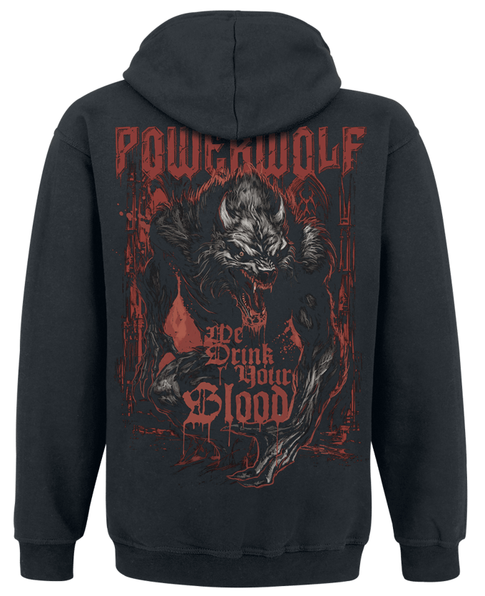 Powerwolf We Drink Your Blood Heren Vest met capuchon - zwart - M