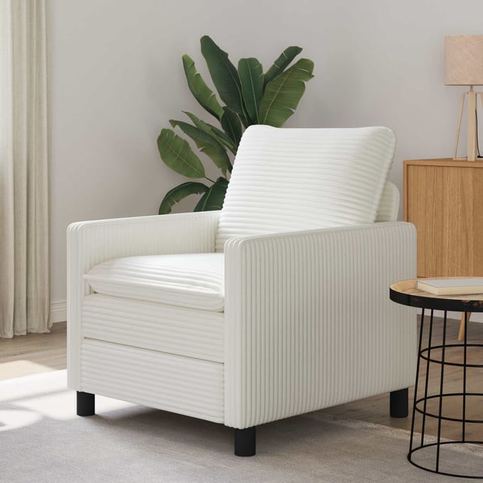 vidaXL - Bank - Crèmekleurig - 76 - x - 81 - x - 87,5 - cm - Polyester