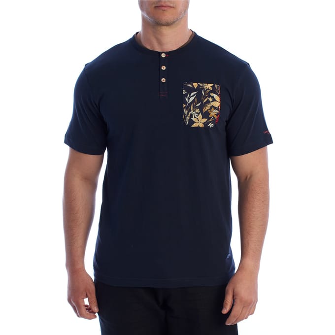 Heren Korte Mouw Henley T-Shirt HS24MTS09