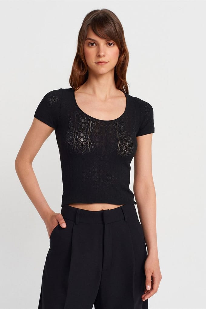 Slim Fit Geribbelde Textuur Blouse