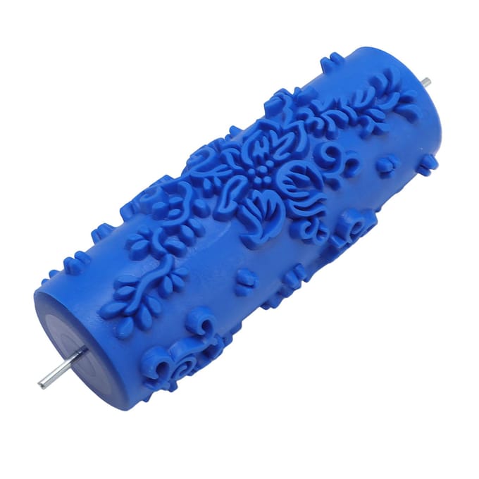 Decoratieve Textuurroller 15x6x6cm Wasbare Rubberen Patroon Verfroller voor Muren Meubels blue