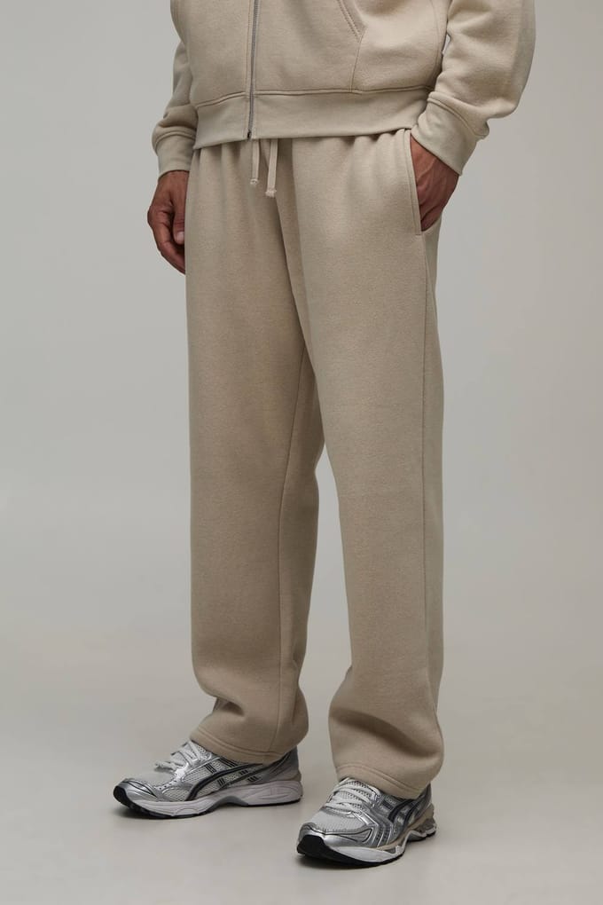 Essentiële Rechte Pijp Joggingbroek | Stone | Size Medium