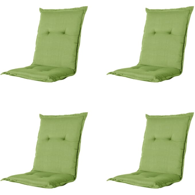 Madison - Tuinstoelkussen Lage Rug Rib lime - Ca. 105x50 cm - Set van 4