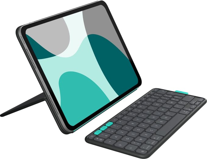 Logitech Flip Folio - keyboard and folio case full size - AZERTY - French - graphite Input Device - Keyboard and folio case - Frans - Grijs