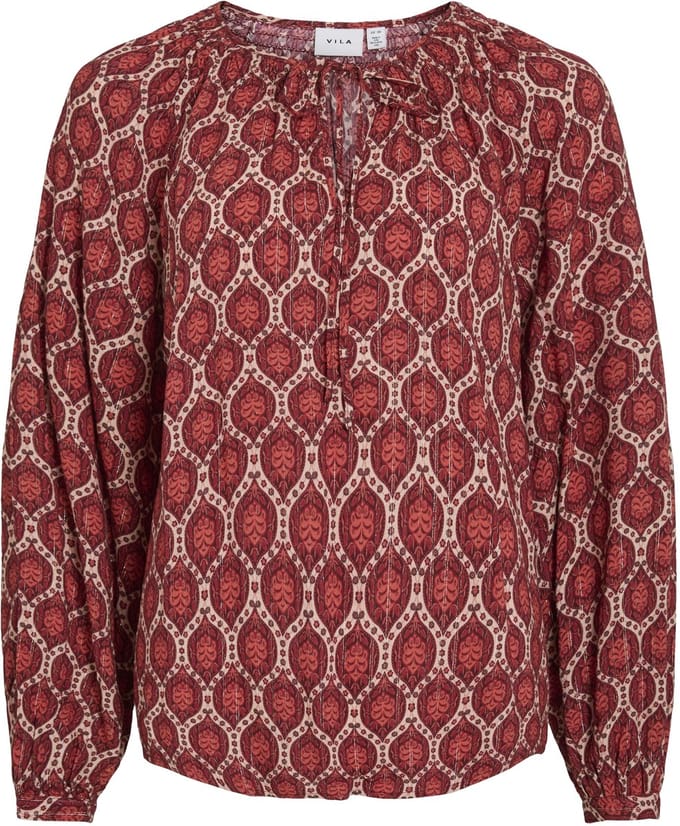 VILA - VIECORA ELVA V-NECK LS TOP - Dames - Blouses