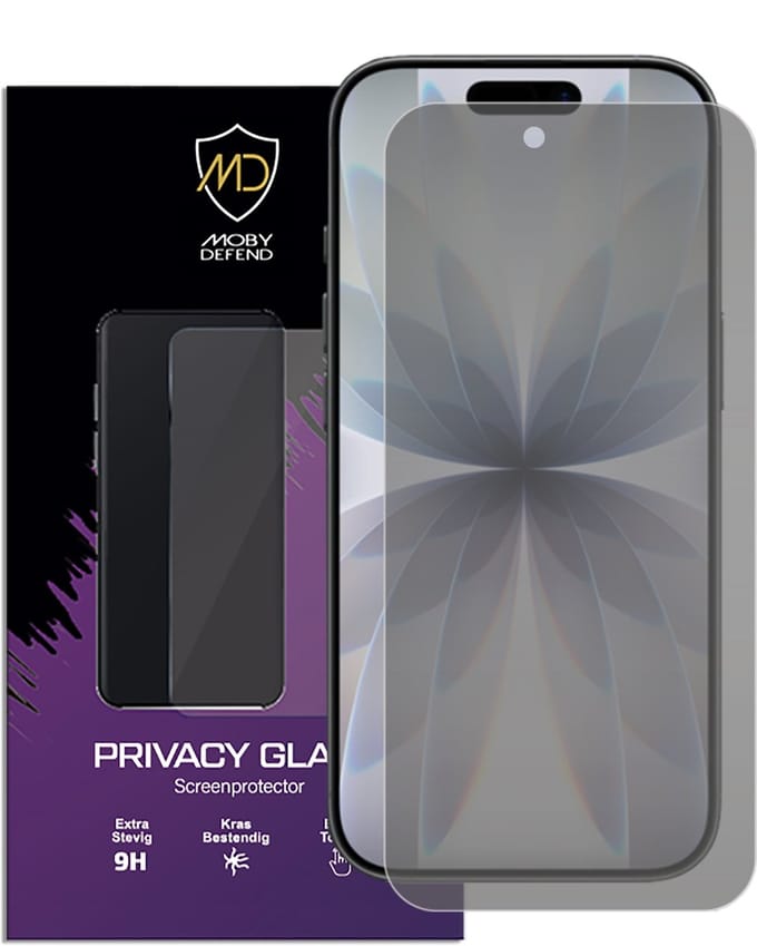 MobyDefend Screenprotector - Geschikt voor iPhone 17 - Matte Privacy Glass Screensaver