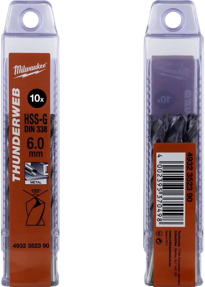 Milwaukee THUNDERWEB - Metaalboren DIN 338 - 5 en 10 stuks TW 6,0 x 93-10 stuks - 4932352390